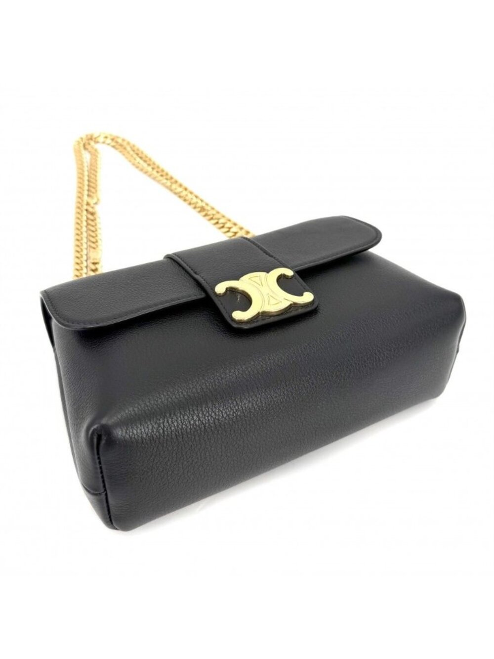Celine Shoulder Bag Mini Victoire Triomphe Leather Black Gold - Picture 3 of 9